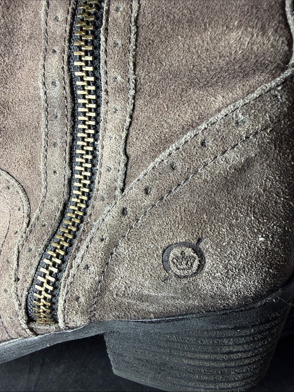 Born Suede Boots size 9 zip up sides - Picture 6 of 12